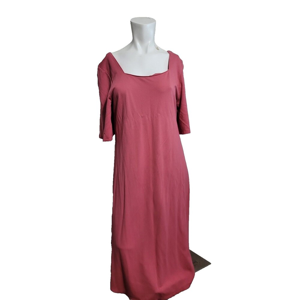 Soft Surroundings Large Dress square neck 3/4 sleeve stretch shift - Picture 1 of 6